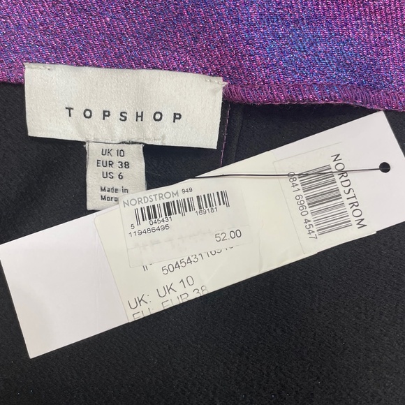 NWT Topshop Metallic / Iridescent Purple Mini Skirt (Size 6) - Picture 4 of 5